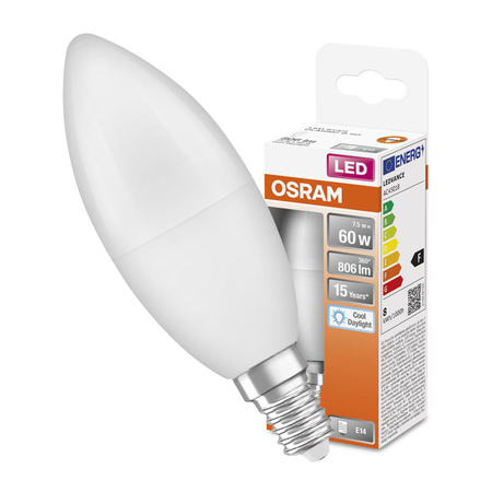LED Leuchtmittel E14 B35 7W = 60W 806lm 6500K Kalt 200° OSRAM STAR