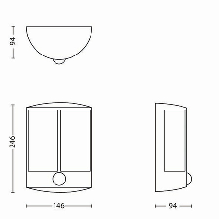 Gartenleuchte LED Wandleuchte STOCK IR myGarden 6W 2700K IP44 mit Bewegungs- und Dämmerungssensor Anthrazit PHILIPS