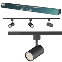 Hängeschienen-Kit 1m + 3x LED GU10 Einphasen-Schienenstrahler Schwarz EasyLink Zilo Philips