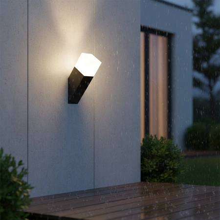 LED Gartenwandleuchte E27 NEW YORK Schräg 25cm Graphit - GOLDLUX (Polux)