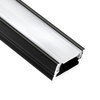 Aluminiumprofil MINI für LED-Streifen mit Milchglasabdeckung, 1m Schwarz LUMILED