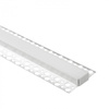 Aluminium-LED-Profil für Gipskartonplatten REGIPS breit unter Fliesen eloxiert 1m mit mattiertem Diffusor für LED-Streifen + Endkappen GNS Ecolight Serie