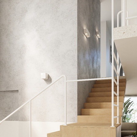 LED SUBANI E27 Wandleuchte Rechteckig Keramik weiß SOLLUX