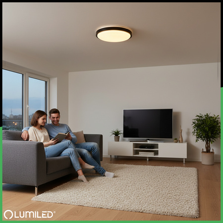 LED-Deckensegel 2x E27 DUALIO Rund IP44 30cm LUMILED