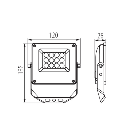 LED-Flutlicht 10W 1080lm CCT 90° IP65 Grau ACETE Kanlux