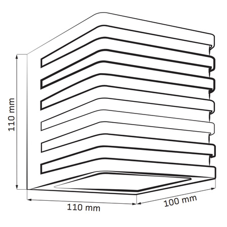 Außenwandleuchte Fassadenleuchte LED 4000K Square Black