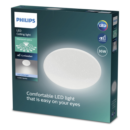 LED Plafond Deckenlampe 36W 3800lm 4000K Neutral Star Effekt Moire CL200 Philips