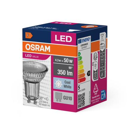 GU10 LED Leuchtmittel 4,3W = 50W 350lm 4000K Neutral 36° OSRAM Value