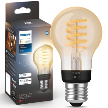 LED-Glühbirne E27 A60 7W CCT PHILIPS HUE White & Ambiance Filament Bluetooth Zigbee