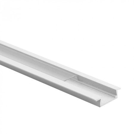 Aluminiumprofil für LED-Streifen weiß Einbau 2m mit transparenter Abdeckung und Ecolight-Endkappen