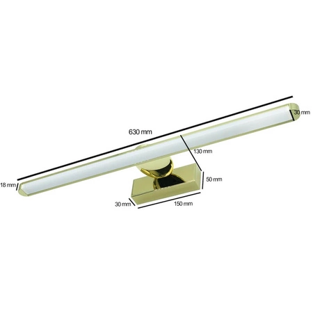 SIRIUS Gold LED Wandleuchte 12W Wandleuchte 60cm Modern ProVero