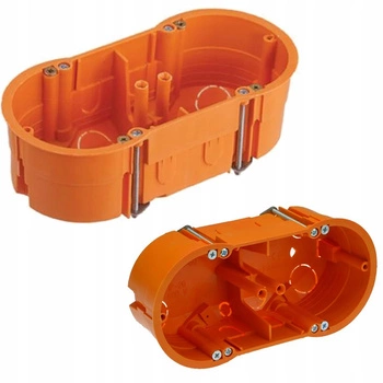 Tiefer Elektroinstallationskasten für Gipskartonplatten 2x60 mit PAWBOL-Schrauben