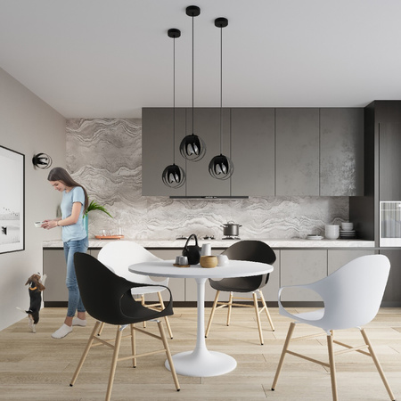 LED TULOS E27 Runde Stahl-Deckenleuchte Schwarz SOLLUX