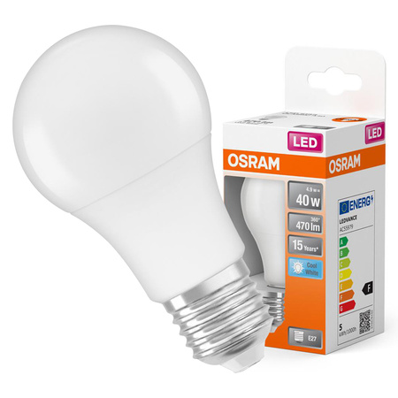 E27 A60 LED Lampen 4,9W = 40W 470lm 4000K Neutral 200° OSRAM STAR