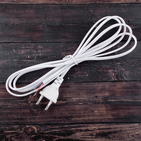 Anschlusskabel mit Stecker Netzkabel 2m 2x0.5 Weiß LUMILED