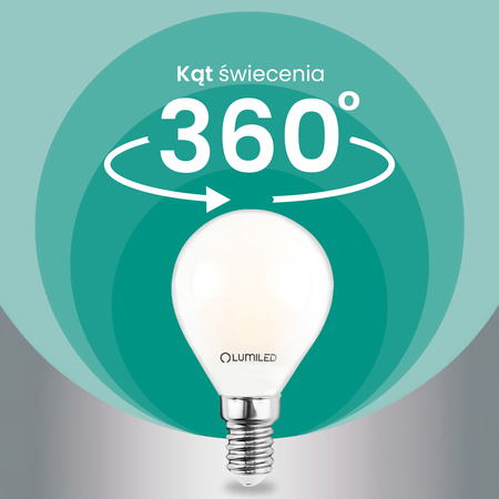6x LED-Lampe E14 Kugel P45 2,2W 470lm = 40W 2700K warmweiß 360° Filament Energieklasse A LUMILED