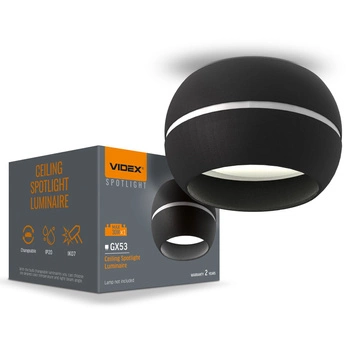 Leuchte Aufbauleuchte SPOT 1x GX53 Schwarz Videx