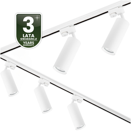 3m Schienenkanal + 5x GU10 LED Reflektorlampe Weiß