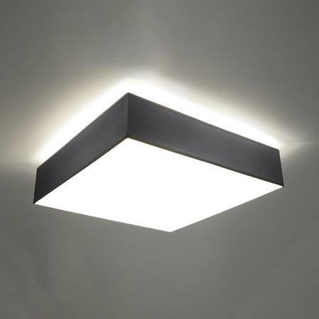 LED-Deckenleuchte Deckenaufbauleuchten HORUS 3xE27 Quadratische Leuchte 45cm Grau SOLLUX