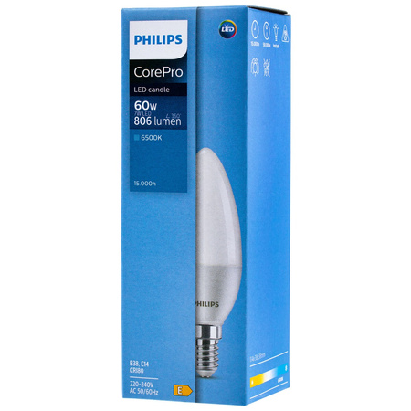 LED Lampen E14 KERZE 7W = 60W 830lm 6500K Kalt PHILIPS