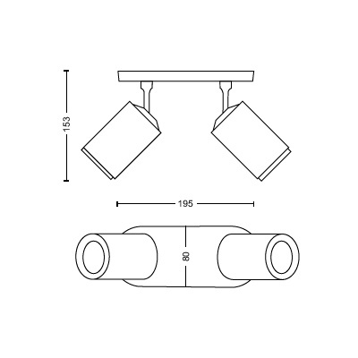 Philips HUE Weiß und Farbe Ambiance Fugato Lampe 2x4.2W Bluetooth Zigbee