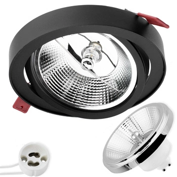 Einbaustrahler beweglich GU10, ES111, Rund, Schwarz CAPRI + LED GU10, ES111, 15W, COB, 4000K LUMILED