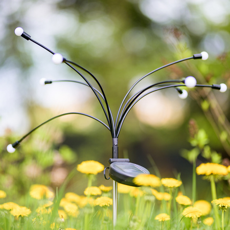 Solar-LED-Lampe, Solar Gartenleuchten Dandelion-Design-Kugelleuchte IP44 3000K 70cm TULIO LUMILED
