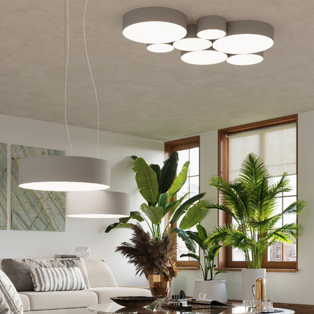 LED-Deckenleuchte ARENA 4xE27 Runde Leuchte 55cm Grau SOLLUX