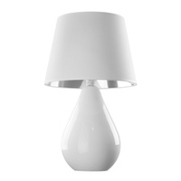 LACRIMA WHITE/SILVER Tischlampe Weißer/Silberner Lampenschirm E27 5453 TK Lighting