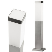 Gartenleuchte quadratische Säule 1x E27 45cm silber IP44