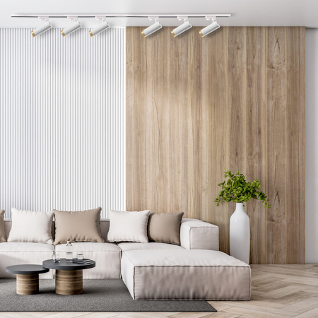 Stromschienen-Kit 1-Phasen-Schiene + 6x Reflektor GU10 Weiß FADO Sanico Goldlux