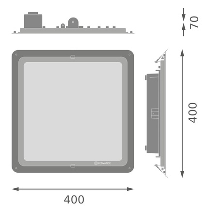 LED-Deckenleuchte für den Außenbereich 145W 19575lm 5700K Cold Surface Schwarz IP66 Baldachin Kompakt Ledvance
