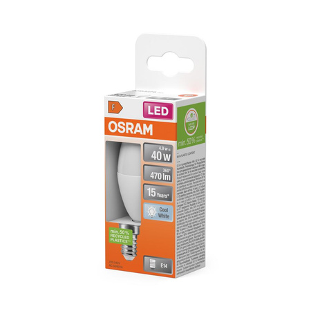 E14 B35 LED Leuchtmittel 4,9W = 40W 470lm 4000K Neutral 200° OSRAM STAR