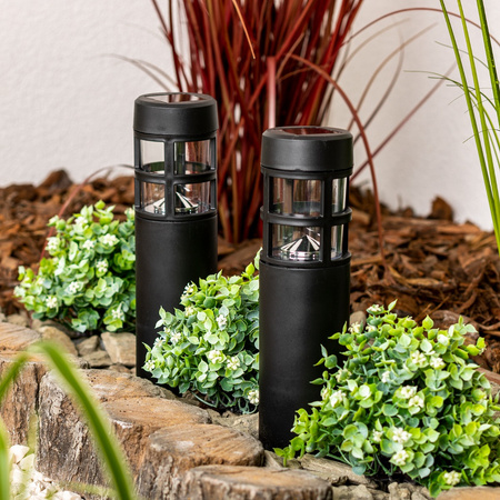 LED-Solar-Gartenlampe mit Nietenpfosten 6500K 40cm IP44