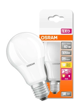 LED-Lampe E27 A60 6W = 40W 470lm 2700K Warm 240° OSRAM Star Dusk Sensor