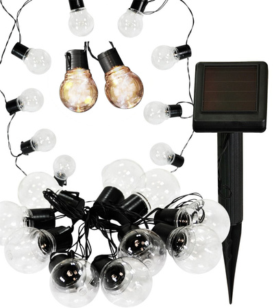 SOLAR GIRLANDA Garten-Zierkette 3,8m 10 Kugeln 3000K warm