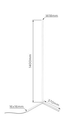 Eck-Stehleuchte Schwarz 20W RGB-Farbwechsel Fernbedienung