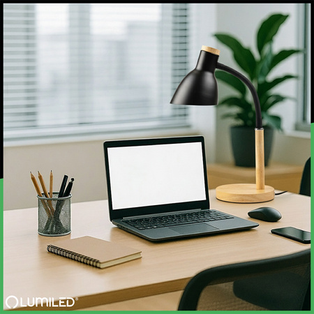 Schreibtischlampe Schule Zeichentisch Dekorativ E27 NIKO Schwarz Lumiled