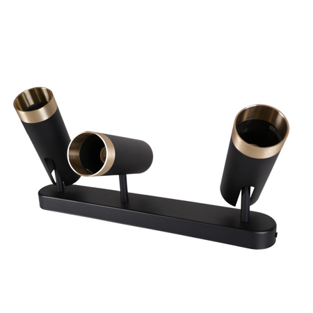 Wand- und Deckenstrahlerleuchte 3x GU10 Schwarzgold FADO Sanico Goldlux