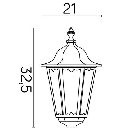 Lampenschirmkopf für Garten-Stehlampe im Freien Retro Midi K 1018m E27 Su-Ma