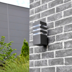 Garten-Wandleuchte gerade LED-Fassadenleuchte E27 TEKSAS graphit GOLDLUX (Polux)