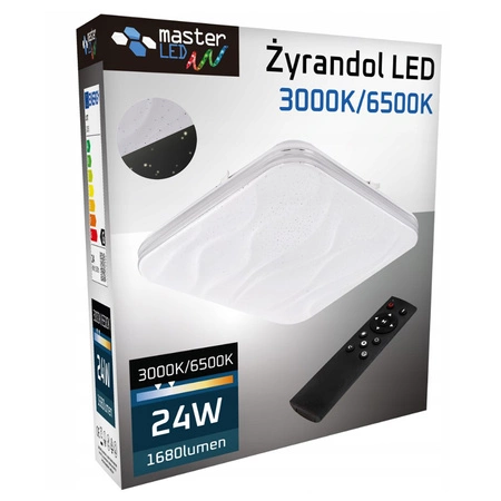 LED Deckenleuchte 33cm quadratische Deckenleuchte 3000K-6500K mit Sterneffekt