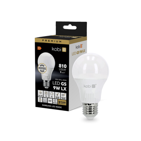 E27 A60 LED Lampen 9W = 60W 810lm 4000K Neutral 220° KOBI Bewegungs- und Dämmerungssensor