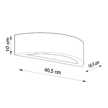 LED-Wandleuchte ATENA E27 Wandleuchte halbrund Keramik Grau SOLLUX