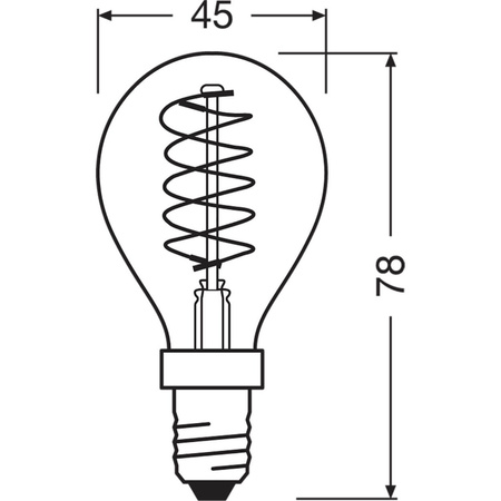 Dekorative Leuchtmittel E14 P45 3,4W = 25W 250lm 2200K Warm 320° Filament dimmbar OSRAM Vintage 1906