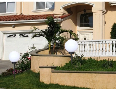 LED-Solar-Gartenlampe weiß und schwarz KULA 15cm eingebettet 6500K kalt