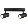 Wand- &amp; Deckenstrahler 2x GU10 Schwarz Gold NICEA Sanico Goldlux
