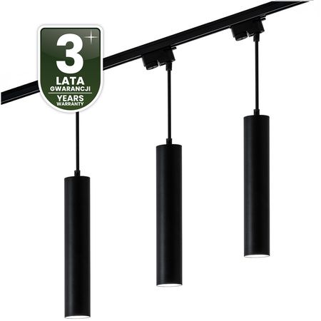 Lichtschienen-Set 1m + 3x Soplo GU10 schwarz LUMILED Stromschienenstrahler