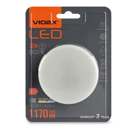 LED Lampen GX53 Reflektor 12W = 82W 1170lm 4000K Neutral 140° Videx