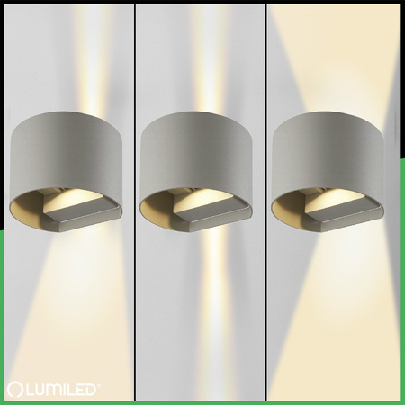 Garten Wandleuchte LED G9 Verstellbar Rund Oben Unten Graphit PYXIS LUMILED